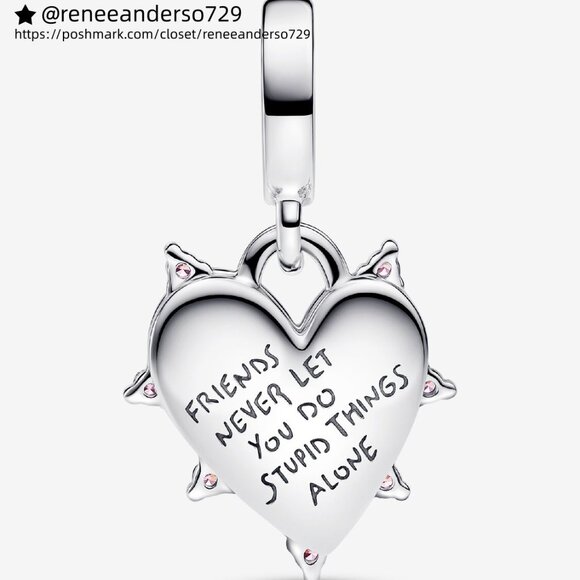 Pandora Friendship Opalescent Double Dangle Charm - Picture 2 of 5